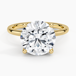 Fleur Solitaire Ring Yellow Gold 18k Round Engagement Ring