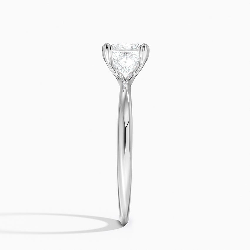 Freesia Triple-Prong Solitaire Ring Platinum Princess Engagement Ring