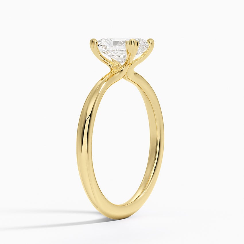 Freesia Triple-Prong Solitaire Ring Yellow Gold 18k Radiant Engagement Ring