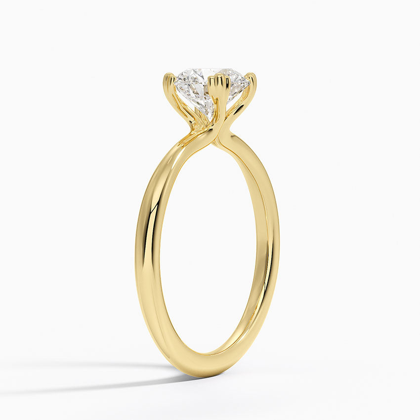 Freesia Triple-Prong Solitaire Ring Yellow Gold 18k Round Engagement Ring