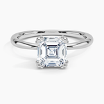 Freesia Triple-Prong Solitaire Ring Platinum Asscher Engagement Ring