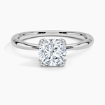 Freesia Triple-Prong Solitaire Ring Platinum Cushion Engagement Ring