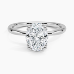 Freesia Triple-Prong Solitaire Ring Platinum Oval Engagement Ring
