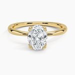 Freesia Triple-Prong Solitaire Ring Yellow Gold 18k Oval Engagement Ring
