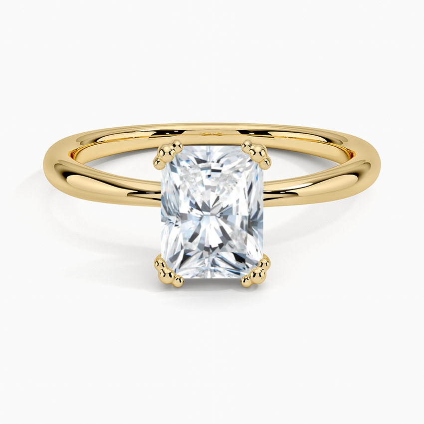Freesia Triple-Prong Solitaire Ring Yellow Gold 18k Radiant Engagement Ring