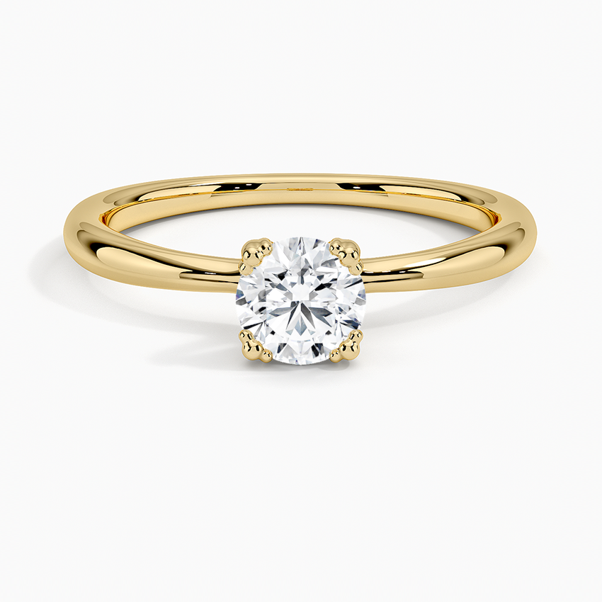 Freesia Triple-Prong Solitaire Ring Yellow Gold 18k Round Engagement Ring
