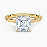 Sydney Perfect Fit 2mm Solitaire Ring Yellow Gold 18k Asscher Engagement Ring