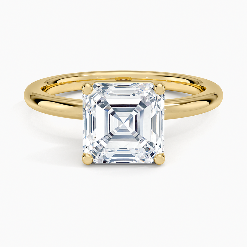 Sydney Perfect Fit 2mm Solitaire Ring Yellow Gold 18k Asscher Engagement Ring