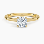 Sydney Perfect Fit 2mm Solitaire Ring Yellow Gold 18k Cushion Engagement Ring
