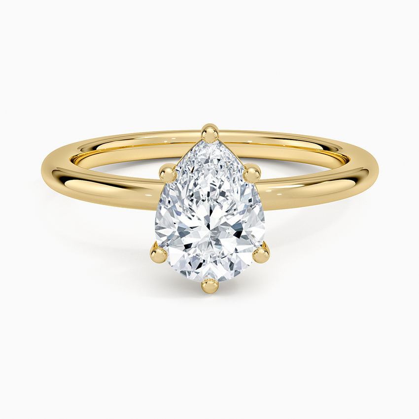 Sydney Perfect Fit 2mm Solitaire Ring Yellow Gold 18k Pear Engagement Ring