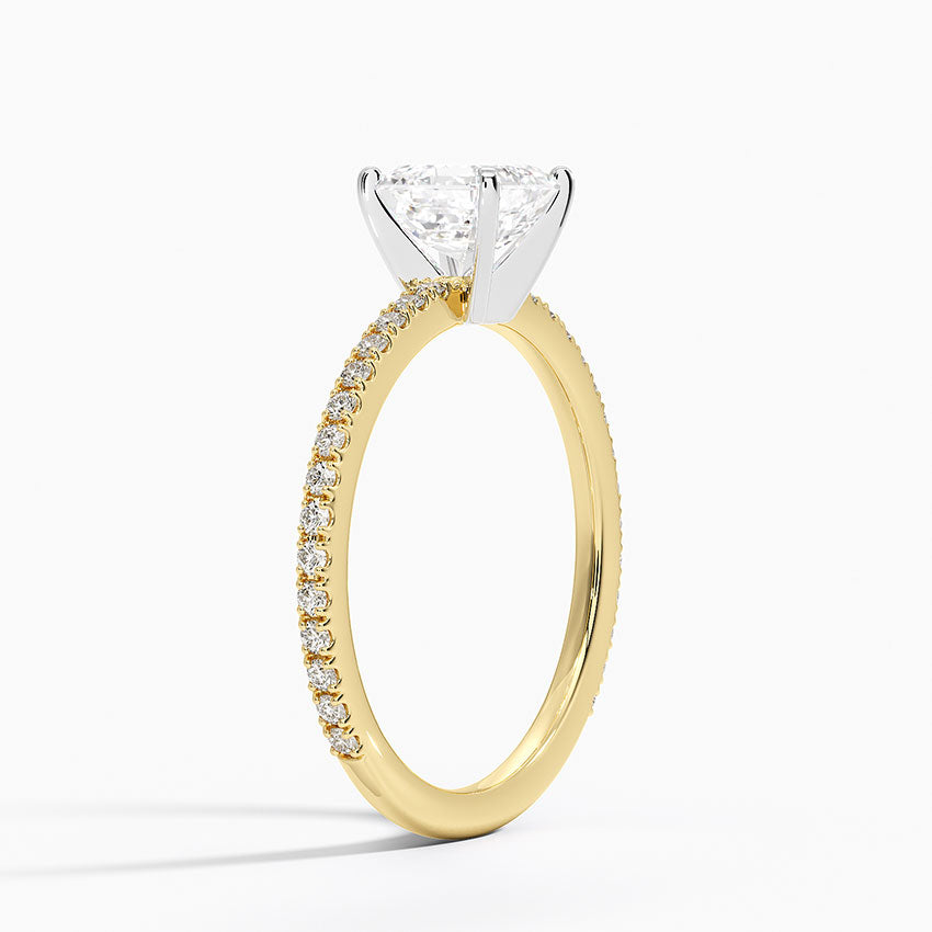 Ballad Three-Quarter Coverage Diamond Ring (1/4 ct. tw.) Yellow Gold 18k Asscher Engagement Ring