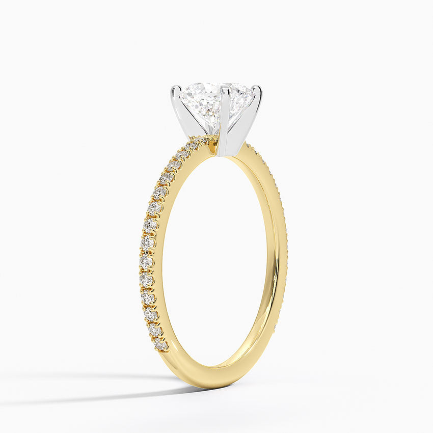 Ballad Three-Quarter Coverage Diamond Ring (1/4 ct. tw.) Yellow Gold 18k Cushion Engagement Ring
