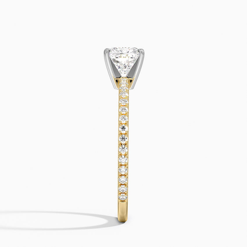 Ballad Three-Quarter Coverage Diamond Ring (1/4 ct. tw.) Yellow Gold 18k Cushion Engagement Ring