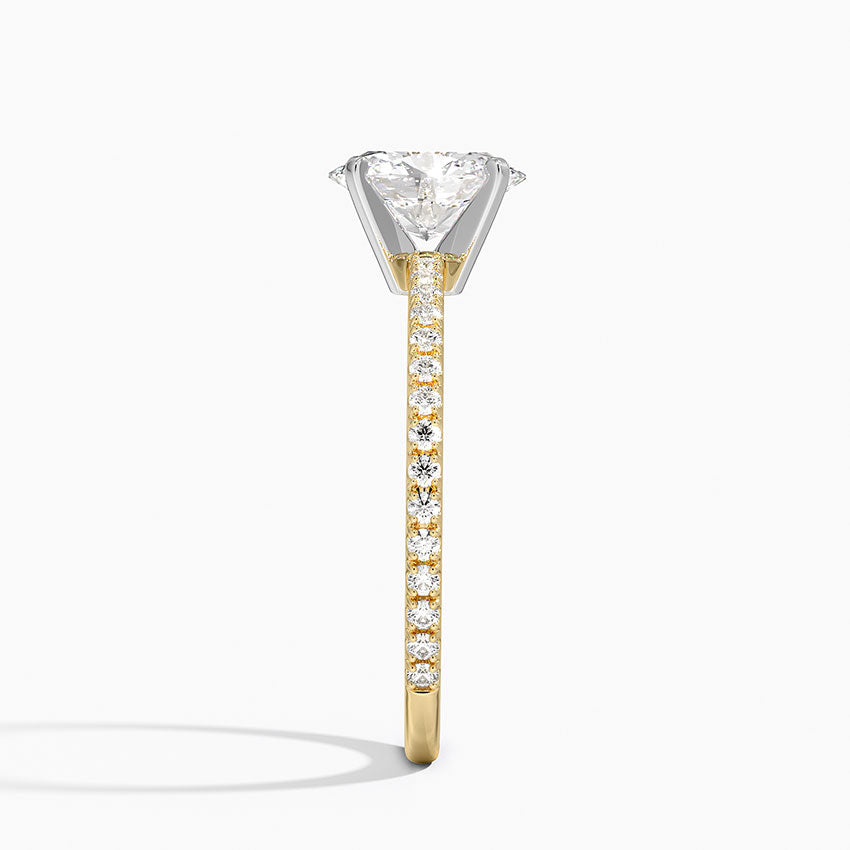Ballad Three-Quarter Coverage Diamond Ring (1/4 ct. tw.) Yellow Gold 18k Oval Engagement Ring
