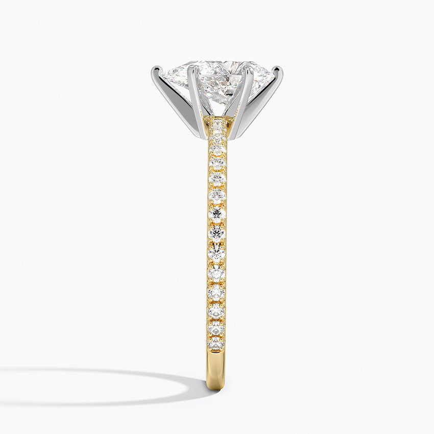 Ballad Three-Quarter Coverage Diamond Ring (1/4 ct. tw.) Yellow Gold 18k Pear Engagement Ring