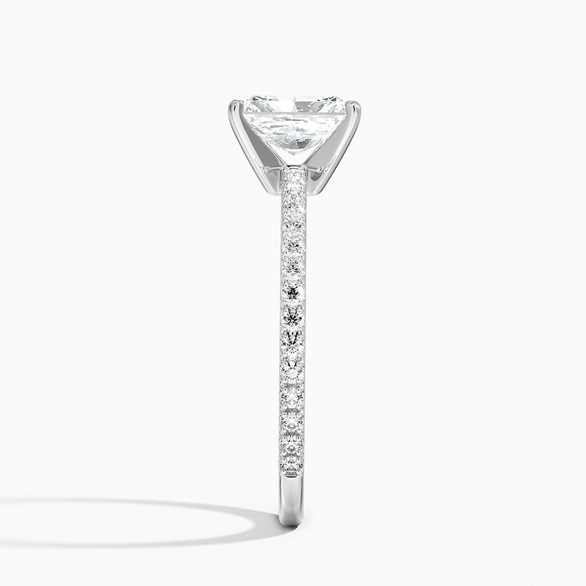 Ballad Three-Quarter Coverage Diamond Ring (1/4 ct. tw.) Platinum Radiant Engagement Ring