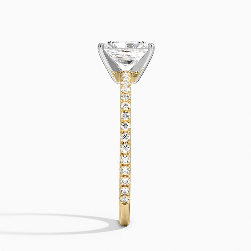 Ballad Three-Quarter Coverage Diamond Ring (1/4 ct. tw.) Yellow Gold 18k Radiant Engagement Ring