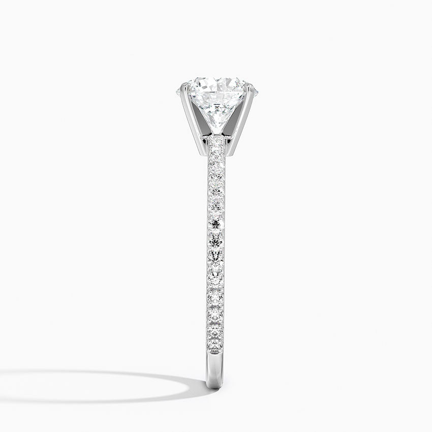 Ballad Three-Quarter Coverage Diamond Ring (1/4 ct. tw.) Platinum Round Engagement Ring