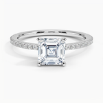 Ballad Three-Quarter Coverage Diamond Ring (1/4 ct. tw.) Platinum Asscher Engagement Ring