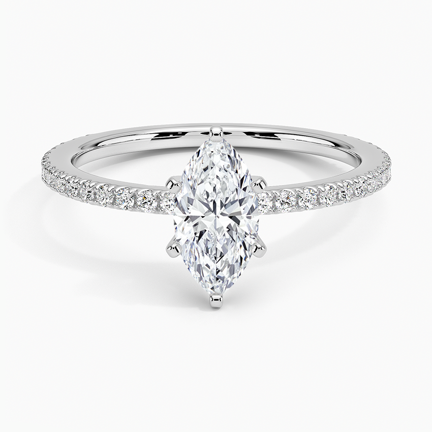 Ballad Three-Quarter Coverage Diamond Ring (1/4 ct. tw.) Platinum Marquise Engagement Ring