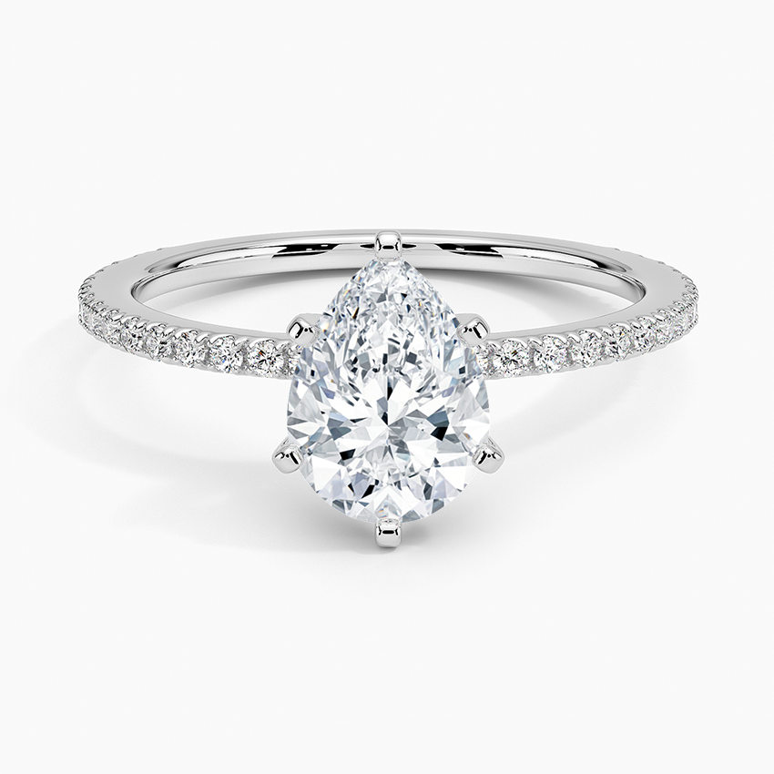 Ballad Three-Quarter Coverage Diamond Ring (1/4 ct. tw.) Platinum Pear Engagement Ring