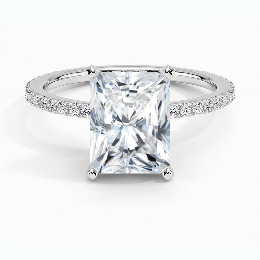 Ballad Three-Quarter Coverage Diamond Ring (1/4 ct. tw.) Platinum Radiant Engagement Ring