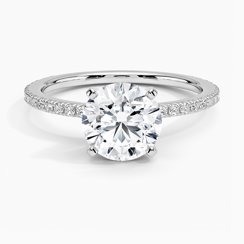 Ballad Three-Quarter Coverage Diamond Ring (1/4 ct. tw.) Platinum Round Engagement Ring