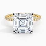 Ballad Three-Quarter Coverage Diamond Ring (1/4 ct. tw.) Yellow Gold 18k Asscher Engagement Ring