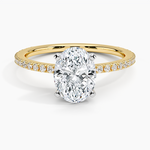 Ballad Three-Quarter Coverage Diamond Ring (1/4 ct. tw.) Yellow Gold 18k Oval Engagement Ring