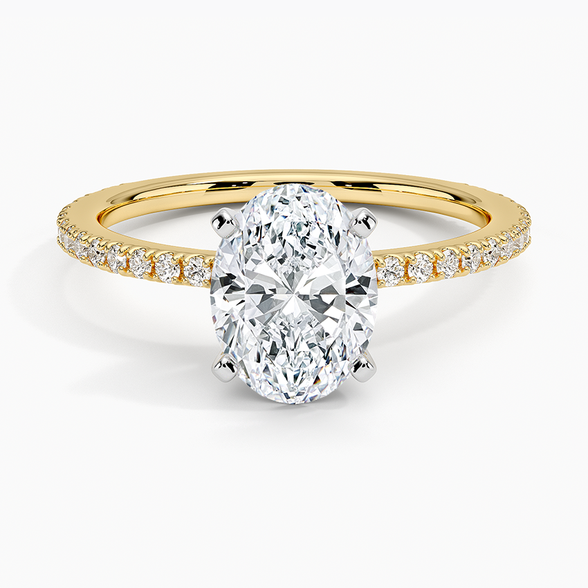 Ballad Three-Quarter Coverage Diamond Ring (1/4 ct. tw.) Yellow Gold 18k Oval Engagement Ring