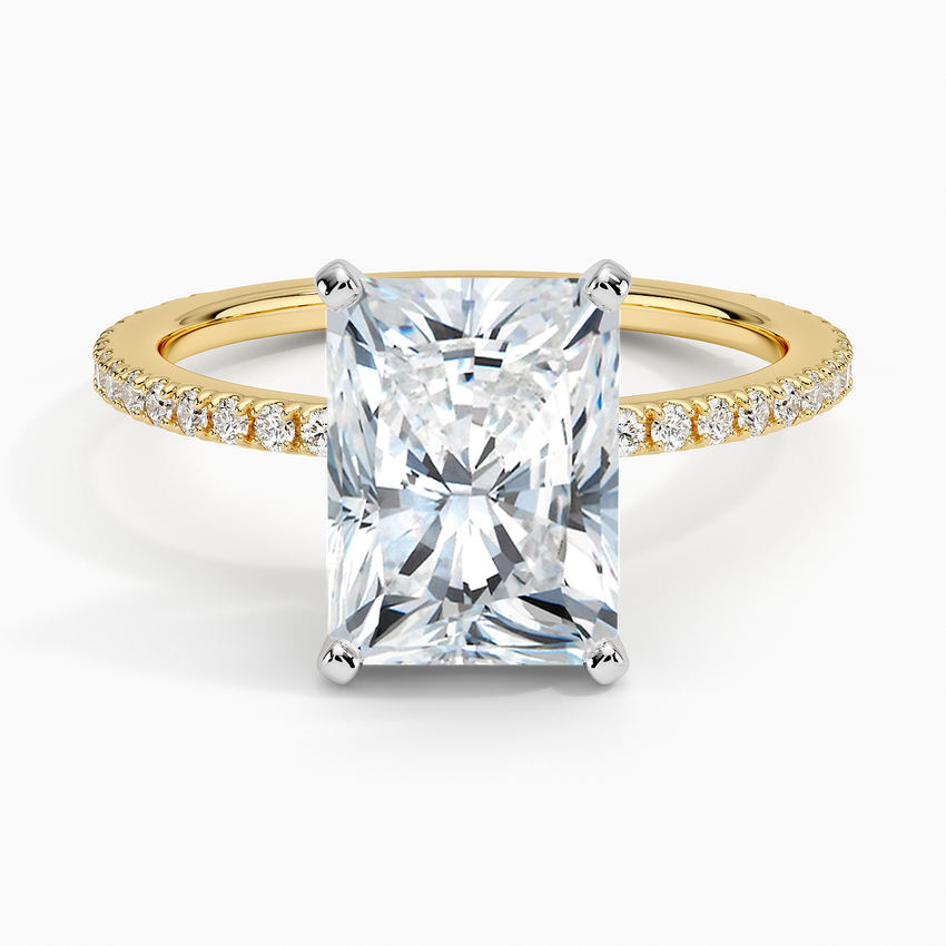 Ballad Three-Quarter Coverage Diamond Ring (1/4 ct. tw.) Yellow Gold 18k Radiant Engagement Ring
