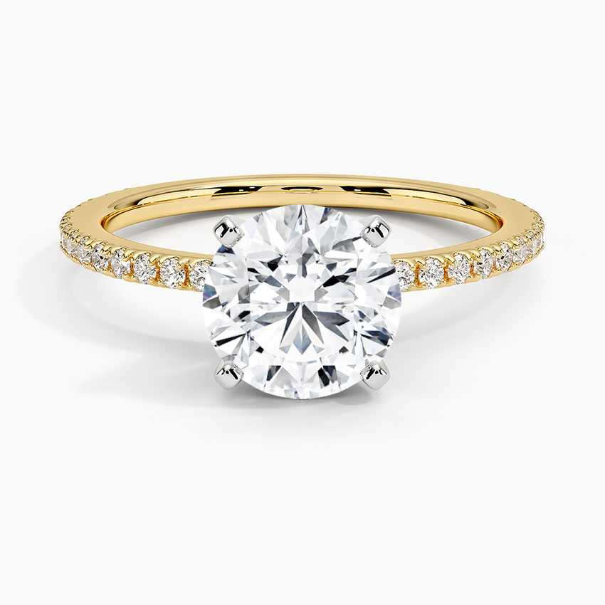 Ballad Three-Quarter Coverage Diamond Ring (1/4 ct. tw.) Yellow Gold 18k Round Engagement Ring