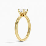 Petal 2mm Solitaire Ring Yellow Gold 18k Asscher Engagement Ring