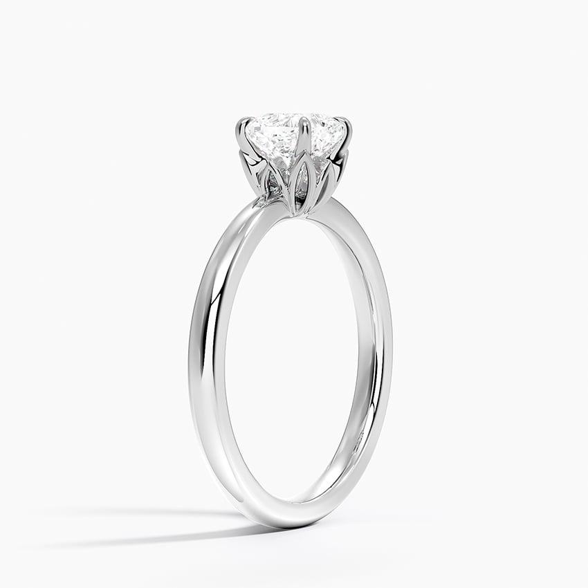 Petal 2mm Solitaire Ring Platinum Cushion Engagement Ring