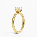Petal 2mm Solitaire Ring Yellow Gold 18k Cushion Engagement Ring