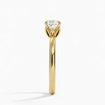 Petal 2mm Solitaire Ring Yellow Gold 18k Cushion Engagement Ring