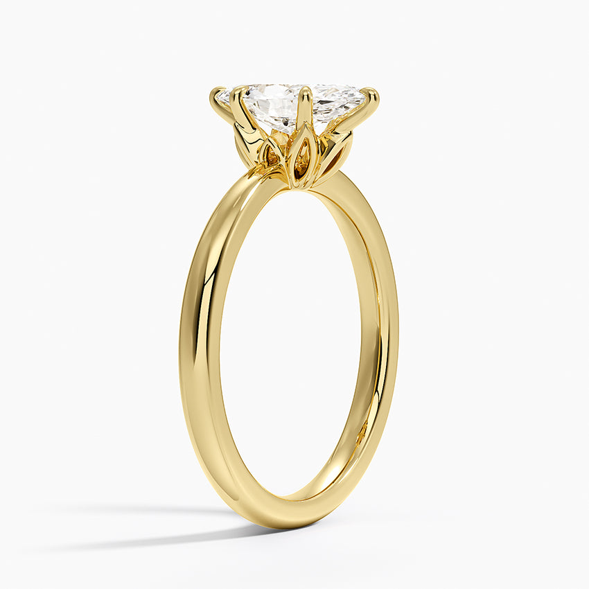 Petal 2mm Solitaire Ring Yellow Gold 18k Marquise Engagement Ring