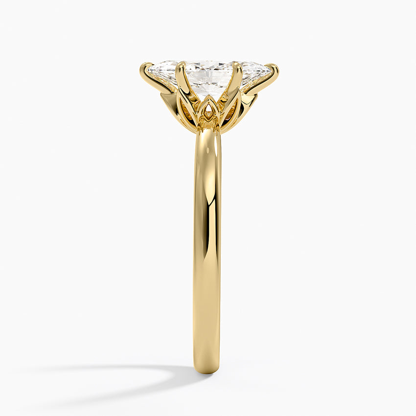 Petal 2mm Solitaire Ring Yellow Gold 18k Marquise Engagement Ring