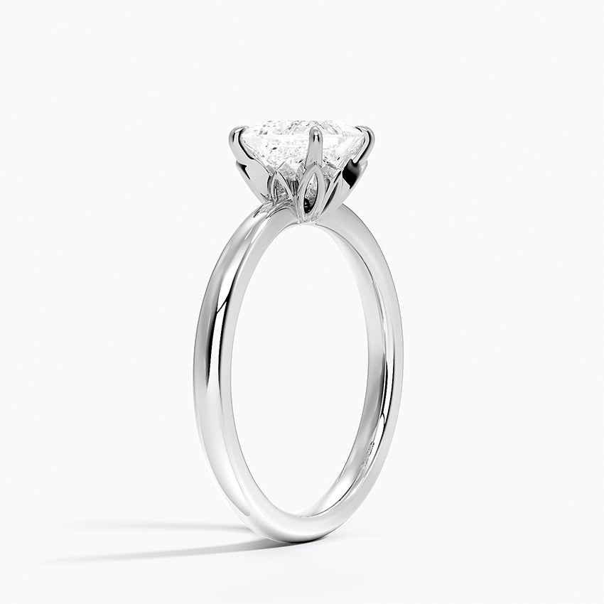 Petal 2mm Solitaire Ring Platinum Princess Engagement Ring