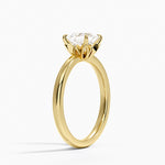 Petal 2mm Solitaire Ring Yellow Gold 18k Princess Engagement Ring