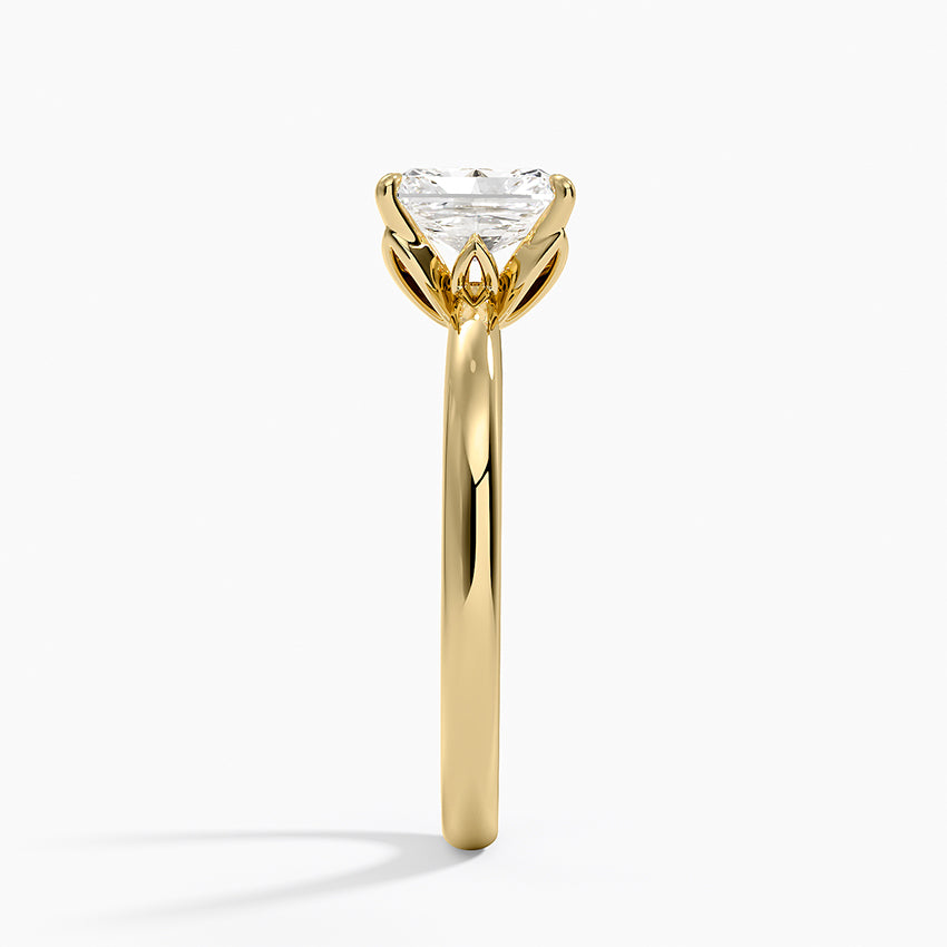 Petal 2mm Solitaire Ring Yellow Gold 18k Radiant Engagement Ring