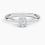 Petal 2mm Solitaire Ring Platinum Cushion Engagement Ring