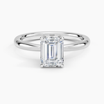 Petal 2mm Solitaire Ring Platinum Emerald Engagement Ring