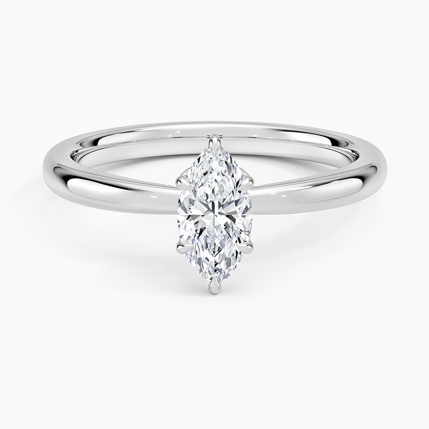 Petal 2mm Solitaire Ring Platinum Marquise Engagement Ring