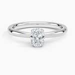 Petal 2mm Solitaire Ring Platinum Oval Engagement Ring