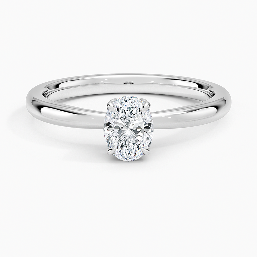 Petal 2mm Solitaire Ring Platinum Oval Engagement Ring