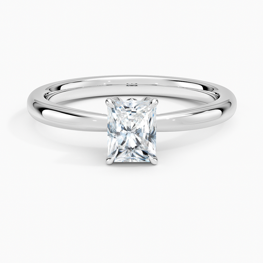 Petal 2mm Solitaire Ring Platinum Radiant Engagement Ring