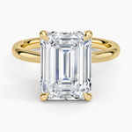 Petal 2mm Solitaire Ring Yellow Gold 18k Emerald Engagement Ring