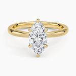 Petal 2mm Solitaire Ring Yellow Gold 18k Marquise Engagement Ring
