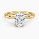 Petal 2mm Solitaire Ring Yellow Gold 18k Oval Engagement Ring